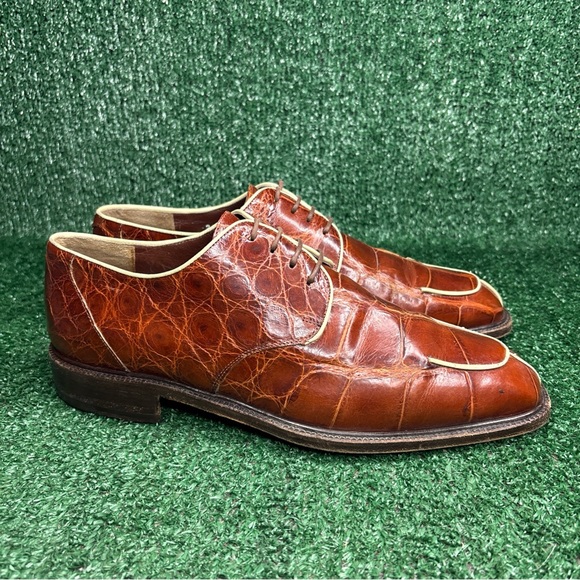 MAURI for CITY SLICKER Alligator Crocodile Oxford Shoes Shoe Men Size 9.5 - RARE